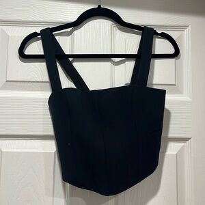 Abercrombie and fitch black corset crop NWT
